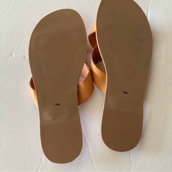 NWOB Matisse Anthopologie Cross Strap Sandals Orange Leather Sz 10 - Picture 4 of 5